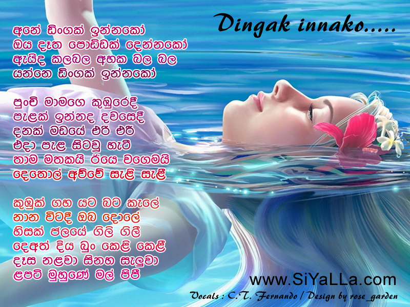 Ane Dingak Innako Song Lyrics by C T Fernando
