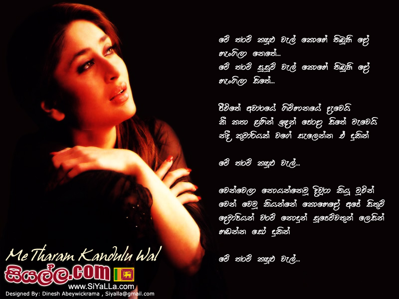 Me Tharam Kandulu Wel Kohe Tibuni Do Song Lyrics by Karunarathna Divulgane