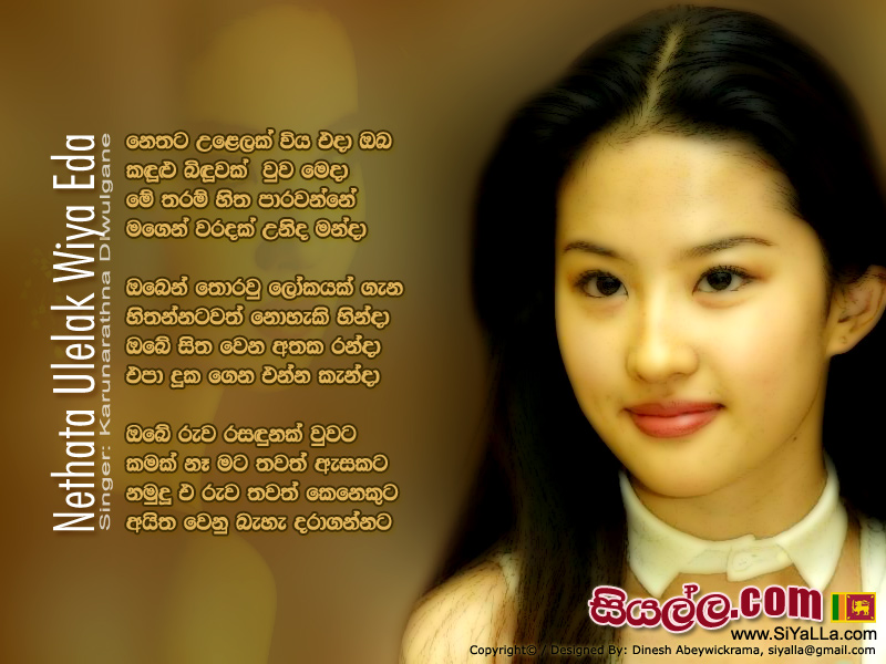 Nethata Ulelak Wiya Eda Song Lyrics by Karunarathna Divulgane