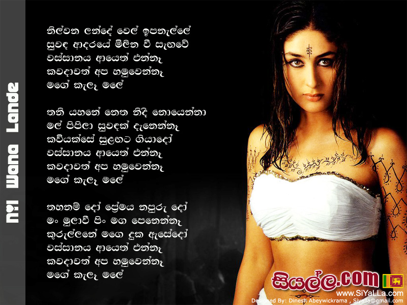 Nil Wana Lande Wel Ipa Nelle Song Lyrics by Chandana Liyanarachchi