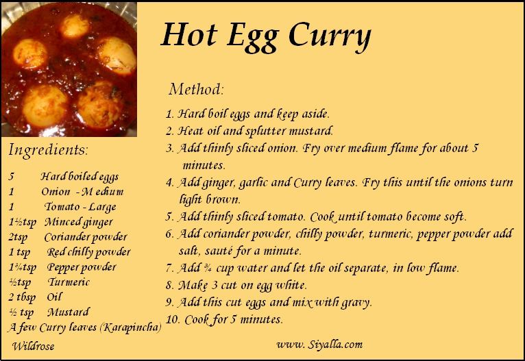Hot Egg Curry Recipe