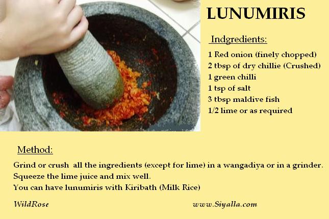 Lunumiris Recipe