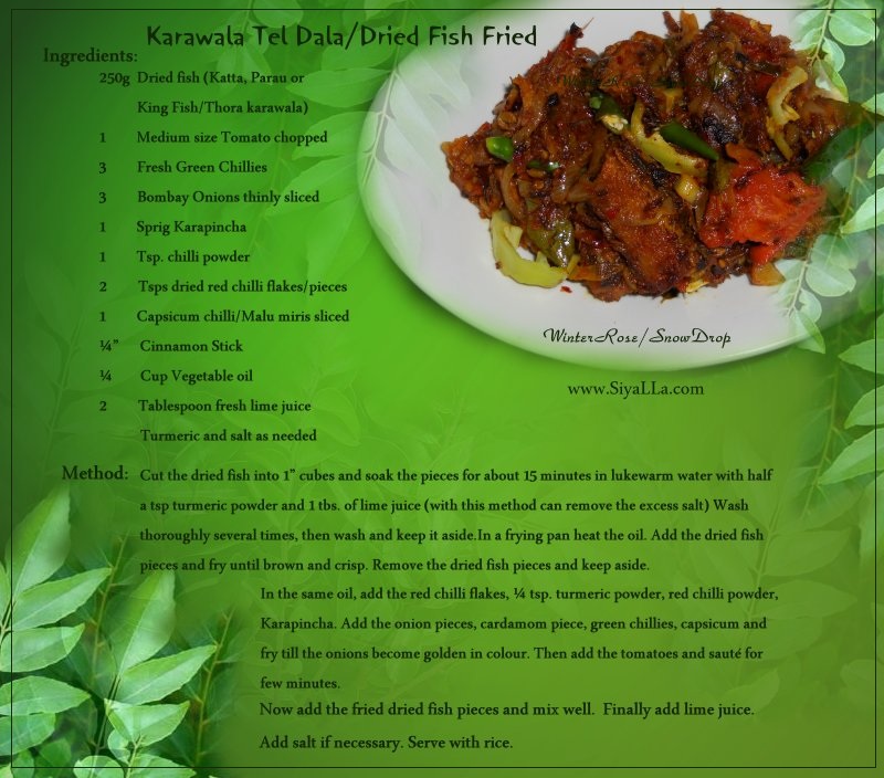 Karawala Tel Dala [Dried Fish Fried] Recipe