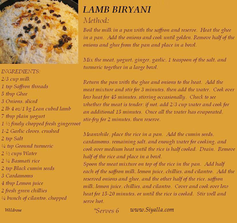 Lamb Biryani Recipe