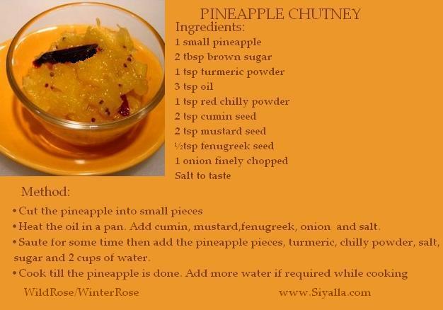 Pineapple Chutney Recipe