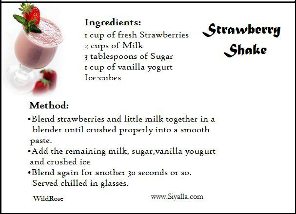 Strawberry Shake Recipe