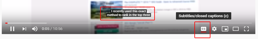 How to activate YouTube video closed caption