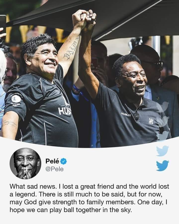 Peles message about Diego Maradona